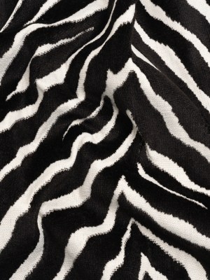 Black and Ivory Zebra Stripes Viscose and Polyester Chenille Upholstery Jacquard Black and Ivory Zebra Stripes Viscose and Polyester Chenille Upholstery Jacquard