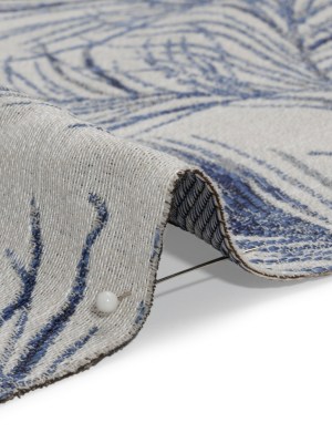 Indigo Peacock Feathers Upholstery Jacquard Indigo Peacock Feathers Upholstery Jacquard