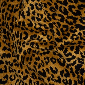 Gold and Black Leopard Spots Viscose and Polyester Upholstery Chenille Gold and Black Leopard Spots Viscose and Polyester Upholstery Chenille