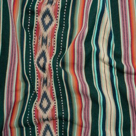 Arizona Teal Spiked Diamonds Southwestern Stripe Cotton Twill Arizona Teal Spiked Diamonds Southwestern Stripe Cotton Twill