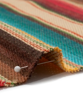 Arizona Red, Yellow Ochre and Turquoise Gradient Stripes Cotton Twill Arizona Red, Yellow Ochre and Turquoise Gradient Stripes Cotton Twill