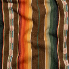 Arizona Brown, Forest and Orange Spools Stripe Cotton Twill Arizona Brown, Forest and Orange Spools Stripe Cotton Twill