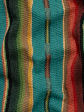 Arizona Turquoise, Red and Green Striped Cotton Twill Arizona Turquoise, Red and Green Striped Cotton Twill