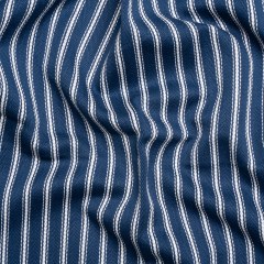 White on Navy Ticking Stripes Cotton Herringbone Twill White on Navy Ticking Stripes Cotton Herringbone Twill