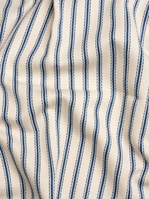 Navy on White Ticking Stripes Cotton Herringbone Twill Navy on White Ticking Stripes Cotton Herringbone Twill