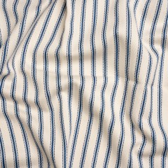 Navy on White Ticking Stripes Cotton Herringbone Twill Navy on White Ticking Stripes Cotton Herringbone Twill