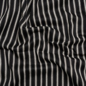 White on Black Ticking Stripes Cotton Herringbone Twill White on Black Ticking Stripes Cotton Herringbone Twill