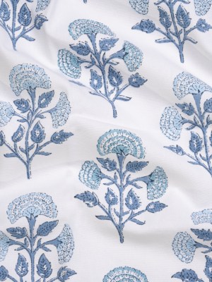 Blue and White Classic Floral Printed Cotton Canvas Blue and White Classic Floral Printed Cotton Canvas