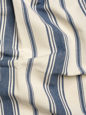 Navy and Cream Striped Cotton Woven Navy and Cream Striped Cotton Woven