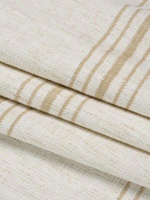 Crypton Sand on White Striped Stain Resistant Polyester and Linen Chenille Upholstery Woven Crypton Sand on White Striped Stain Resistant Polyester and Linen Chenille Upholstery Woven