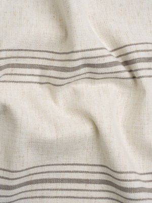 Crypton Stone on White Striped Stain Resistant Polyester and Linen Chenille Upholstery Woven Crypton Stone on White Striped Stain Resistant Polyester and Linen Chenille Upholstery Woven