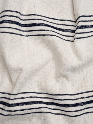 Crypton Indigo on White Striped Stain Resistant Polyester and Linen Chenille Upholstery Woven Crypton Indigo on White Striped Stain Resistant Polyester and Linen Chenille Upholstery Woven