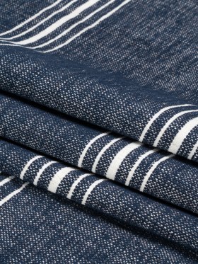 Crypton Indigo Striped Stain Resistant Polyester and Linen Chenille Upholstery Woven Crypton Indigo Striped Stain Resistant Polyester and Linen Chenille Upholstery Woven