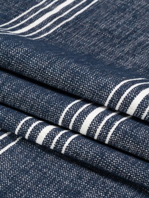 Crypton Indigo Striped Stain Resistant Polyester and Linen Chenille Upholstery Woven Crypton Indigo Striped Stain Resistant Polyester and Linen Chenille Upholstery Woven