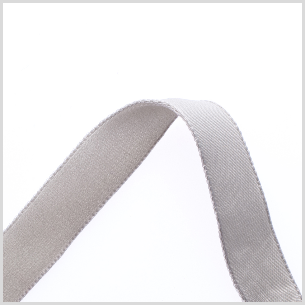 0.625" Gray Nylon Velvet Ribbon
