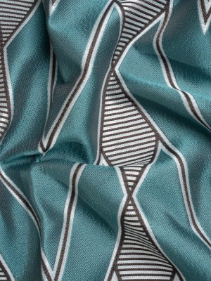 Teal, Charcoal and Gray Deco Diamonds Polyester Jacquard Teal, Charcoal and Gray Deco Diamonds Polyester Jacquard