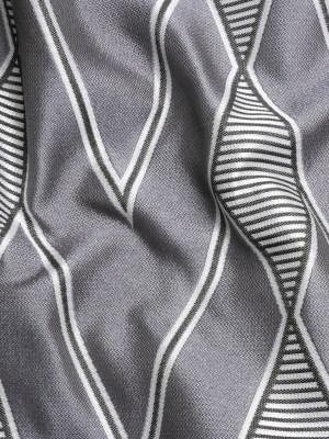 Silver, Charcoal and Gray Deco Diamonds Polyester Jacquard Silver, Charcoal and Gray Deco Diamonds Polyester Jacquard