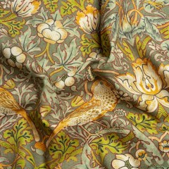 Green Strawberry Thief Printed Micro Chenille Green Strawberry Thief Printed Micro Chenille