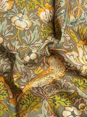 Green Strawberry Thief Printed Micro Chenille Green Strawberry Thief Printed Micro Chenille