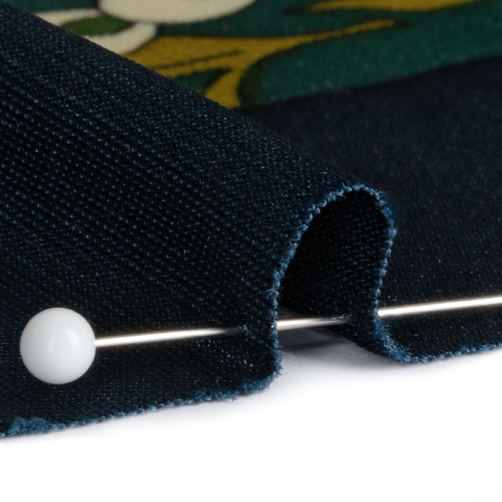 Blue, Brown and Green Floral Silk Jersey Panel Blue, Brown and Green Floral Silk Jersey Panel