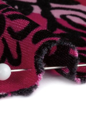 Bubblegum, Fuchsia and Wine Diamonds and Floral Outlines Silk Jersey Bubblegum, Fuchsia and Wine Diamonds and Floral Outlines Silk Jersey