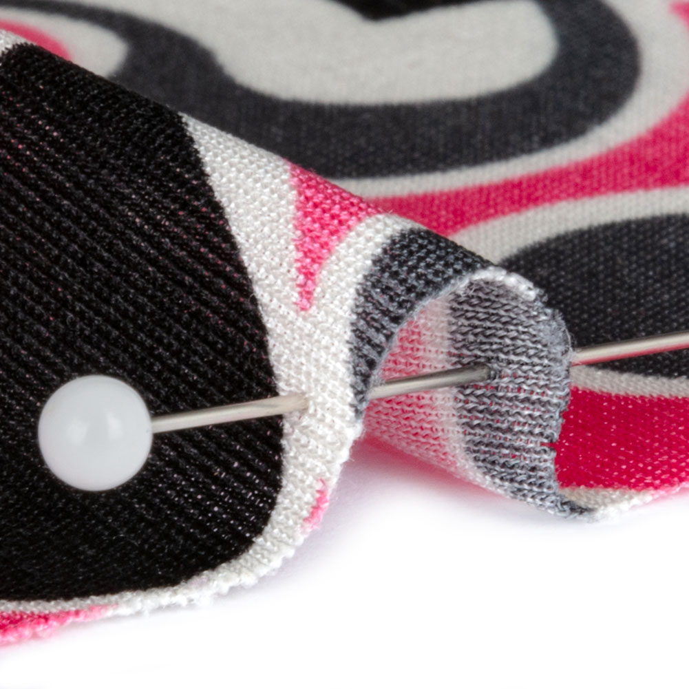 Aqua, Pink and Green Floral Flow Border Print Silk Jersey Aqua, Pink and Green Floral Flow Border Print Silk Jersey