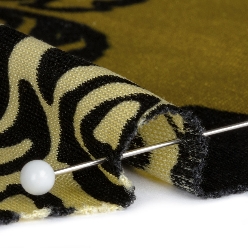 Olive, Goldenrod, and Kiwi Diamonds and Floral Outlines Silk Jersey Olive, Goldenrod, and Kiwi Diamonds and Floral Outlines Silk Jersey