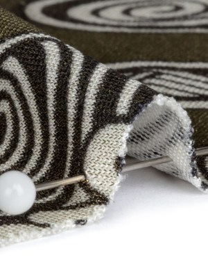 Green, Olive and Black Retro Floral SIlk Jersey with Gold Foil Green, Olive and Black Retro Floral SIlk Jersey with Gold Foil