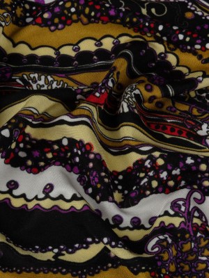 Gold, Purple and Black Fancy Diagonal Stripes Silk Jersey Gold, Purple and Black Fancy Diagonal Stripes Silk Jersey