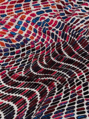 Pink, Orange and Blue Shapely Waves Silk Jersey Pink, Orange and Blue Shapely Waves Silk Jersey