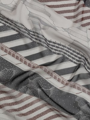 Black, Brown and Gray Clouds and Stripes Silk Chiffon Black, Brown and Gray Clouds and Stripes Silk Chiffon