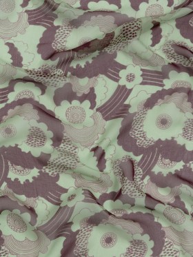 Chocolate and Mint Flowers in the Sky Silk Chiffon Chocolate and Mint Flowers in the Sky Silk Chiffon