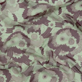 Chocolate and Mint Flowers in the Sky Silk Chiffon Chocolate and Mint Flowers in the Sky Silk Chiffon