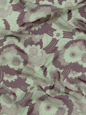 Chocolate and Mint Flowers in the Sky Silk Chiffon Chocolate and Mint Flowers in the Sky Silk Chiffon