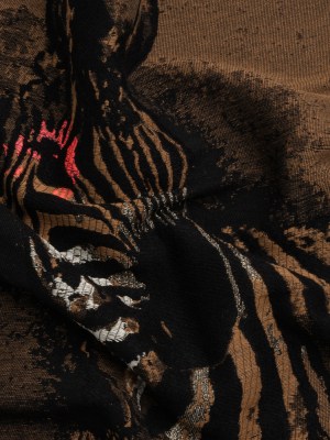 Brown, Black and Hot Pink Zebras Metallic Brocade Panel Brown, Black and Hot Pink Zebras Metallic Brocade Panel