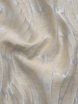 Luminous Baby Blue and Heathered Beige Ripples Lightweight Polyester and Linen Brocade Luminous Baby Blue and Heathered Beige Ripples Lightweight Polyester and Linen Brocade