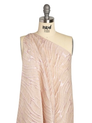 Luminous Pink and Heathered Beige Ripples Lightweight Polyester and Linen Brocade Luminous Pink and Heathered Beige Ripples Lightweight Polyester and Linen Brocade