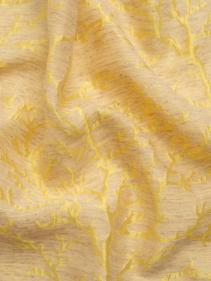 Luminous Yellow and Heathered Beige Winter Trees Lightweight Polyester and Linen Brocade Luminous Yellow and Heathered Beige Winter Trees Lightweight Polyester and Linen Brocade