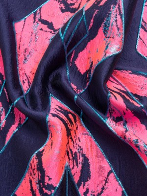 Metallic Teal, Navy and Hot Pink Diamond Dreams Luxury Brocade Metallic Teal, Navy and Hot Pink Diamond Dreams Luxury Brocade