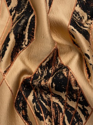 Metallic Copper, Beige and Black Diamond Dreams Luxury Brocade Metallic Copper, Beige and Black Diamond Dreams Luxury Brocade