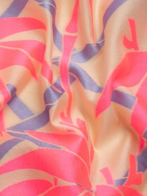 Neon Pink, Periwinkle and Beige Bamboo Lattice Lightweight Polyester and Viscose Luxury Brocade Neon Pink, Periwinkle and Beige Bamboo Lattice Lightweight Polyester and Viscose Luxury Brocade