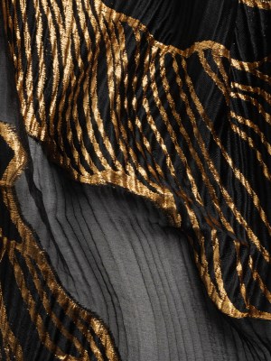 Metallic Gold and Black Abstract Formations Ribbed Burnout Luxury Brocade Metallic Gold and Black Abstract Formations Ribbed Burnout Luxury Brocade