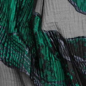 Metallic Black and Green Abstract Formations Ribbed Burnout Luxury Brocade Metallic Black and Green Abstract Formations Ribbed Burnout Luxury Brocade