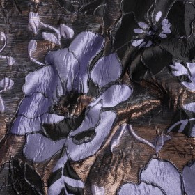 Metallic Copper, Periwinkle and Black Floral Luxury Brocade Metallic Copper, Periwinkle and Black Floral Luxury Brocade