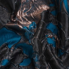 Metallic Copper, Black and Teal Floral Luxury Brocade Metallic Copper, Black and Teal Floral Luxury Brocade