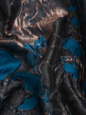 Metallic Copper, Black and Teal Floral Luxury Brocade Metallic Copper, Black and Teal Floral Luxury Brocade
