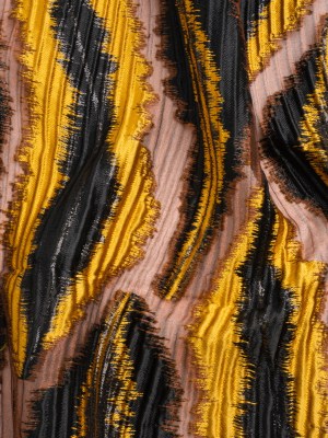 Metallic Brown, Mustard and Black Abstract Islands Ribbed Burnout Luxury Brocade Metallic Brown, Mustard and Black Abstract Islands Ribbed Burnout Luxury Brocade
