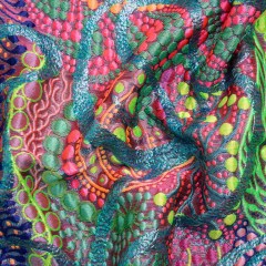 Metallic Blue, Pink and Green Organic Flow Luxury Brocade Metallic Blue, Pink and Green Organic Flow Luxury Brocade