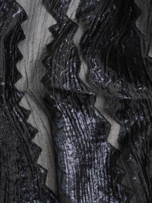 Metallic Midnight and Black Drifting Rifts Crinkled Luxury Burnout Brocade Metallic Midnight and Black Drifting Rifts Crinkled Luxury Burnout Brocade