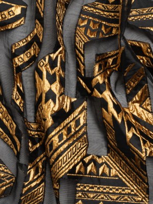 Metallic Gold and Black Geometric Pathways Luxury Burnout Brocade Metallic Gold and Black Geometric Pathways Luxury Burnout Brocade